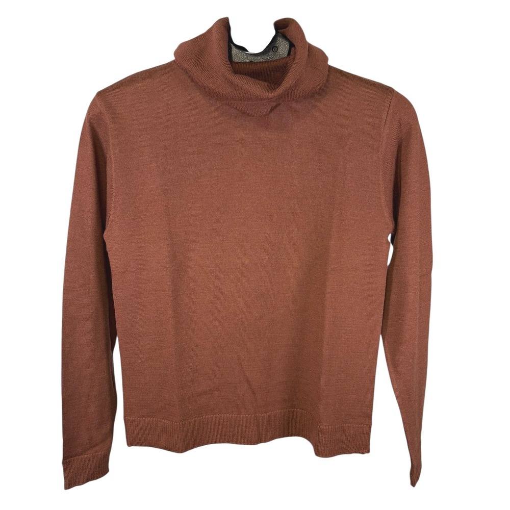Vintage Pendleton Rust Brown 100% Virgin Wool Turtleneck Sweater Size 40‎